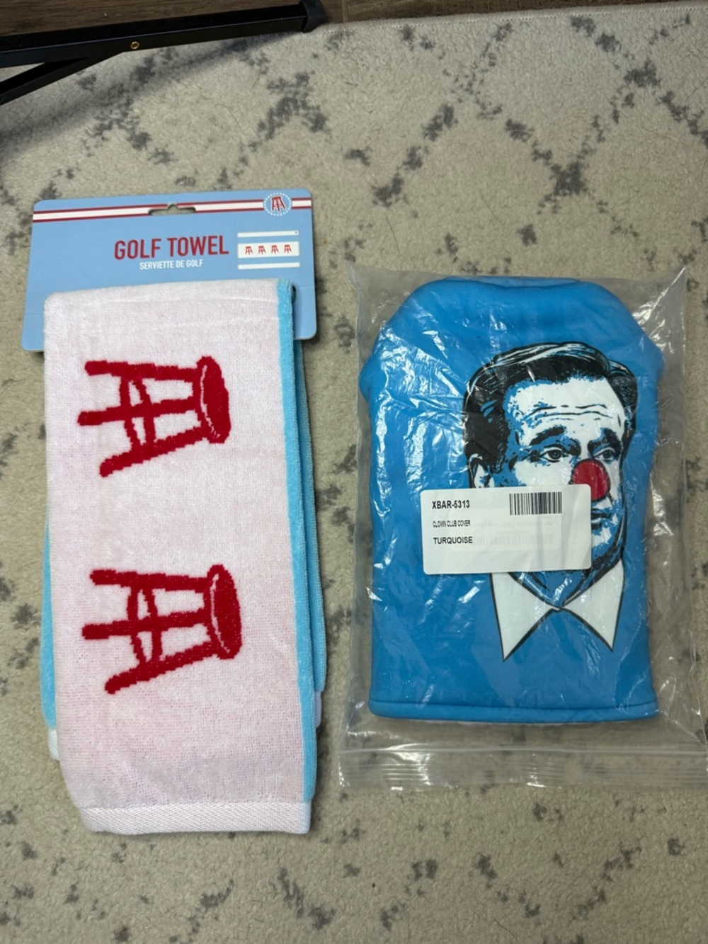 NEW Barstool Sports clown driver cover & golf towel